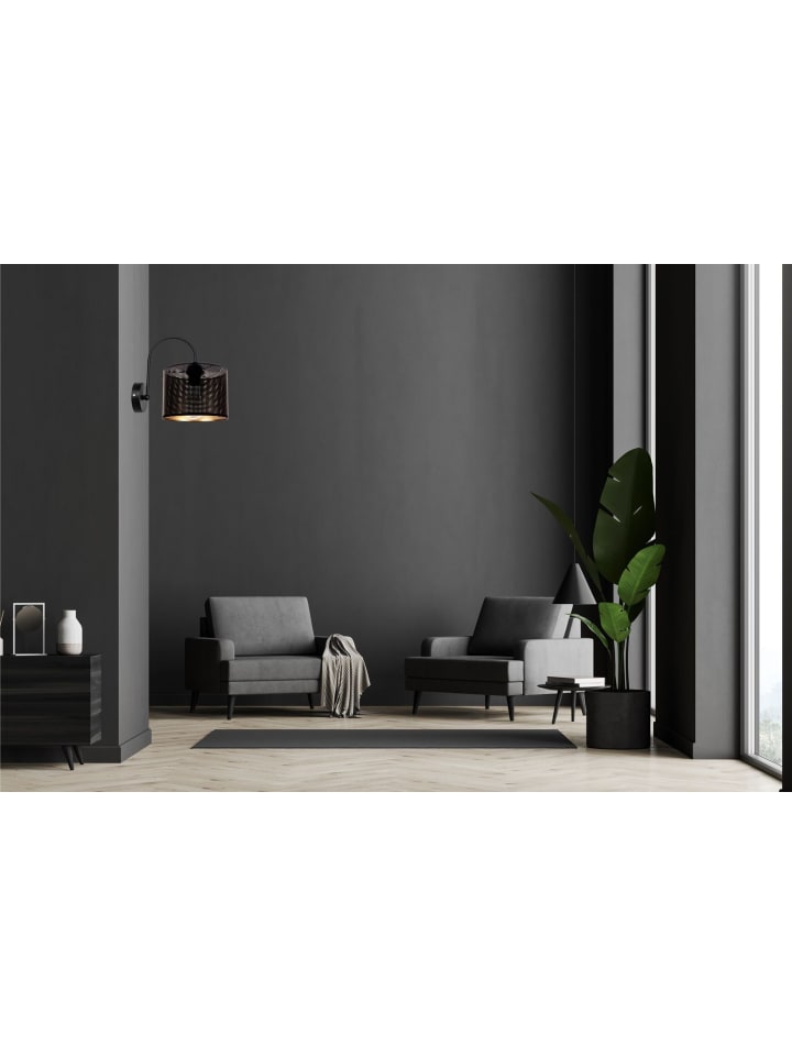 Licht-Erlebnisse Wandlampe in Schwarz Gold günstig kaufen onesize