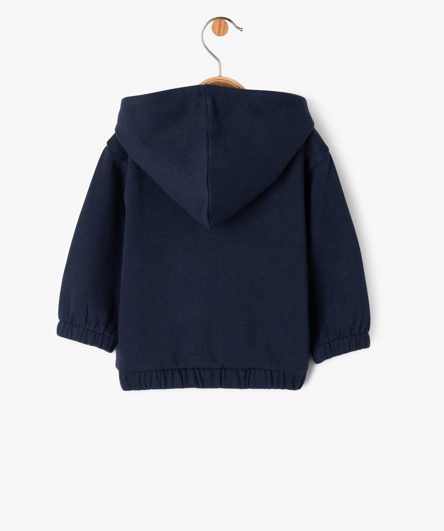 Sweat zippé à capuche intérieur molletonné bébé fille marine | GEMO