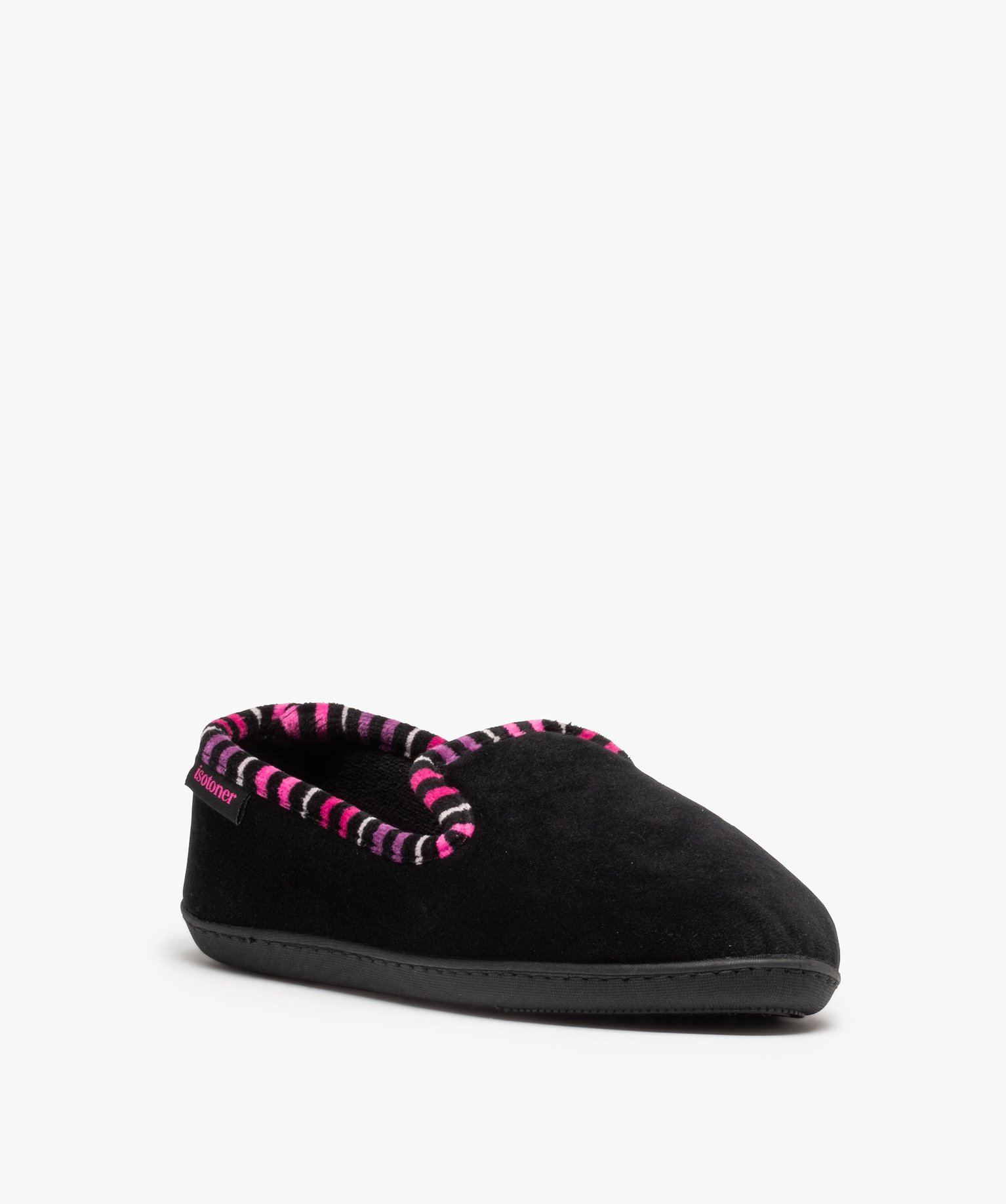 Pantoufles femme mules à talon en velours - Isotoner noir | GEMO