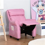 HOMCOM Kindersofa Kindercouch Kindersessel Stuhl Liegesofa verstellbar mit Fußstütze für 3-8 Jahre Jungen und Mädchen Rosa 58x53x70cm