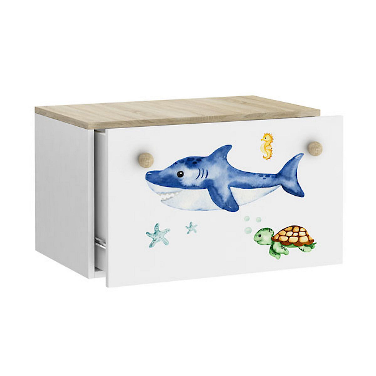 Spielzeugtruhe Sitztruhe Inga 70cm Motiv wählbar mit 1 Schublade