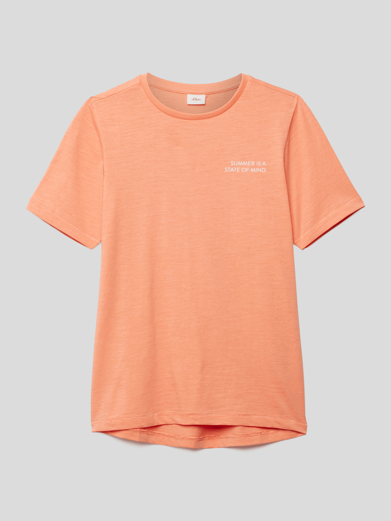 T-Shirt mit Motiv-Print in orange
