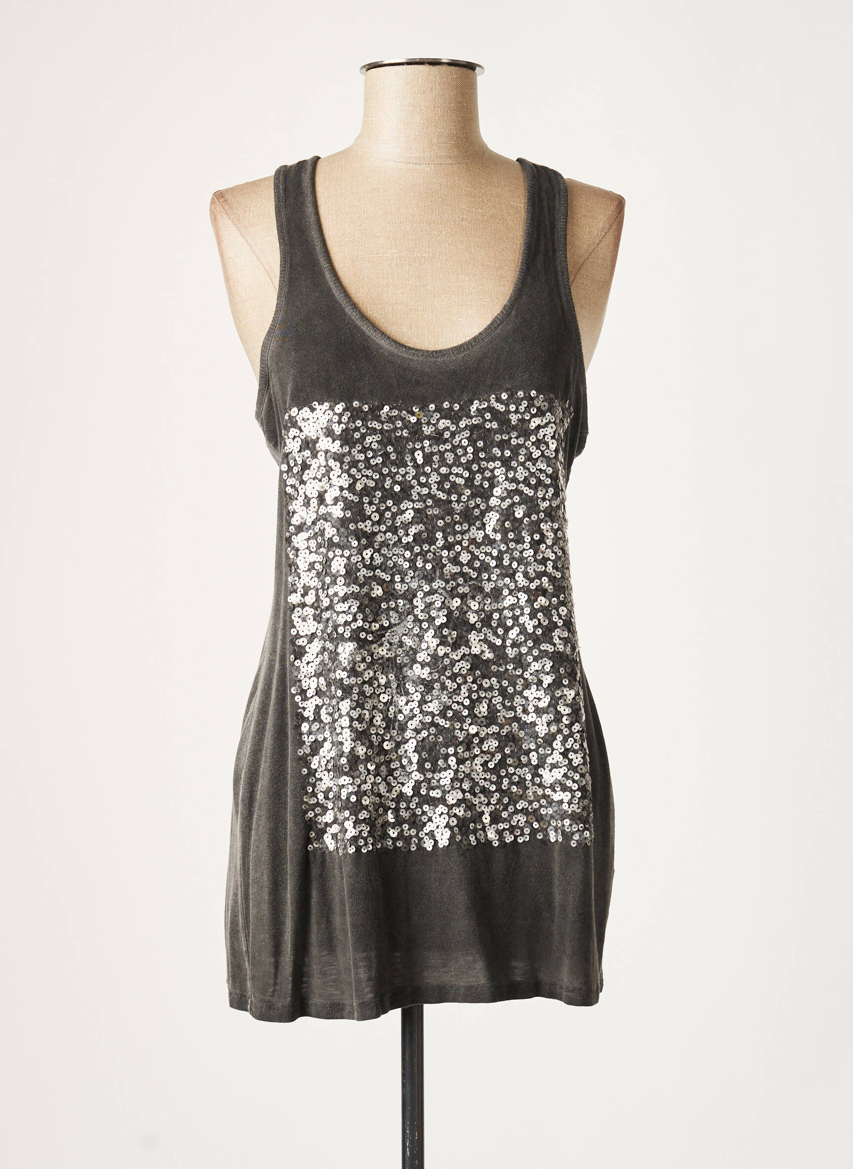 Lauren Vidal Tuniquesansmanche Femme couleur gris
