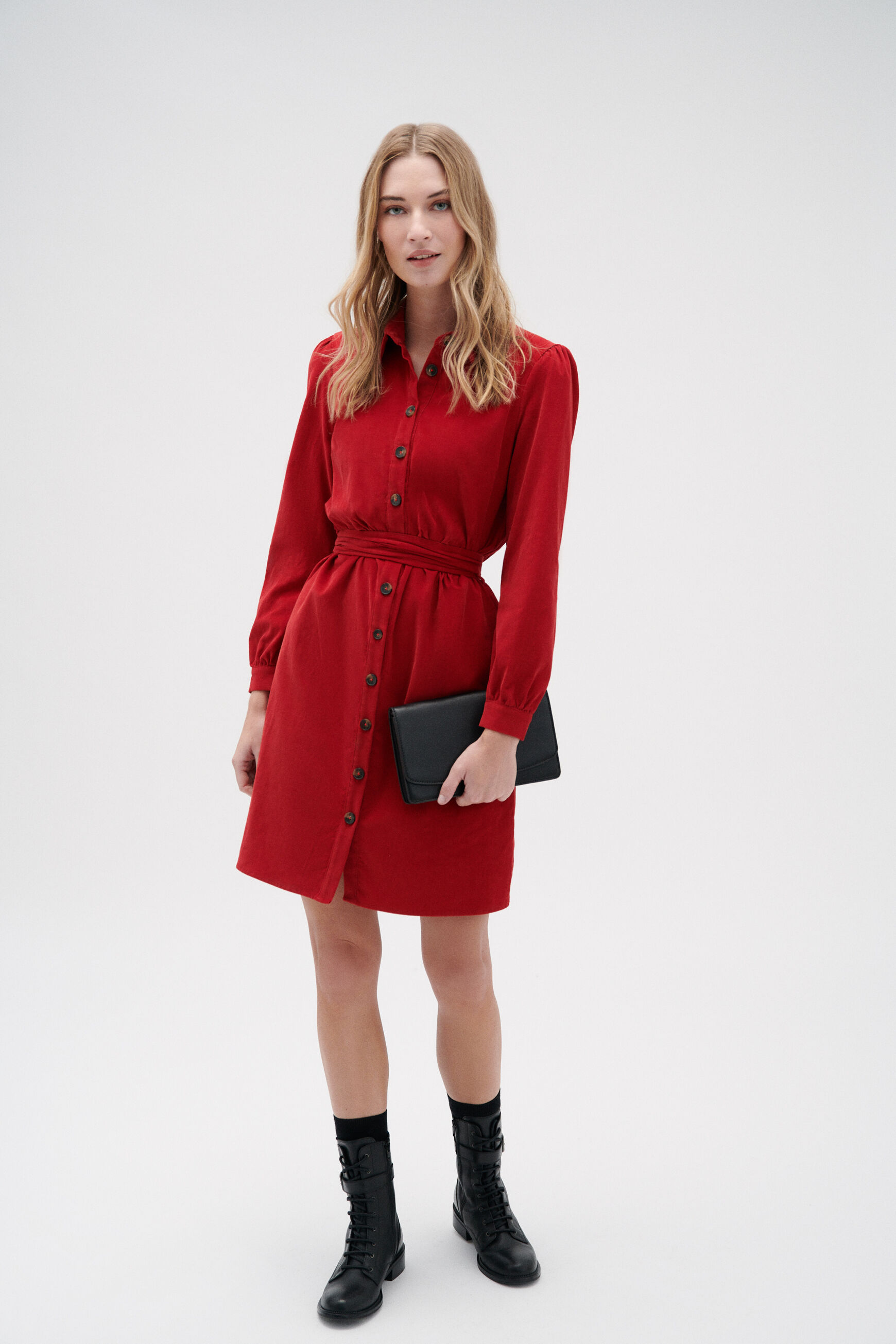 robe rio velours rouge femme
