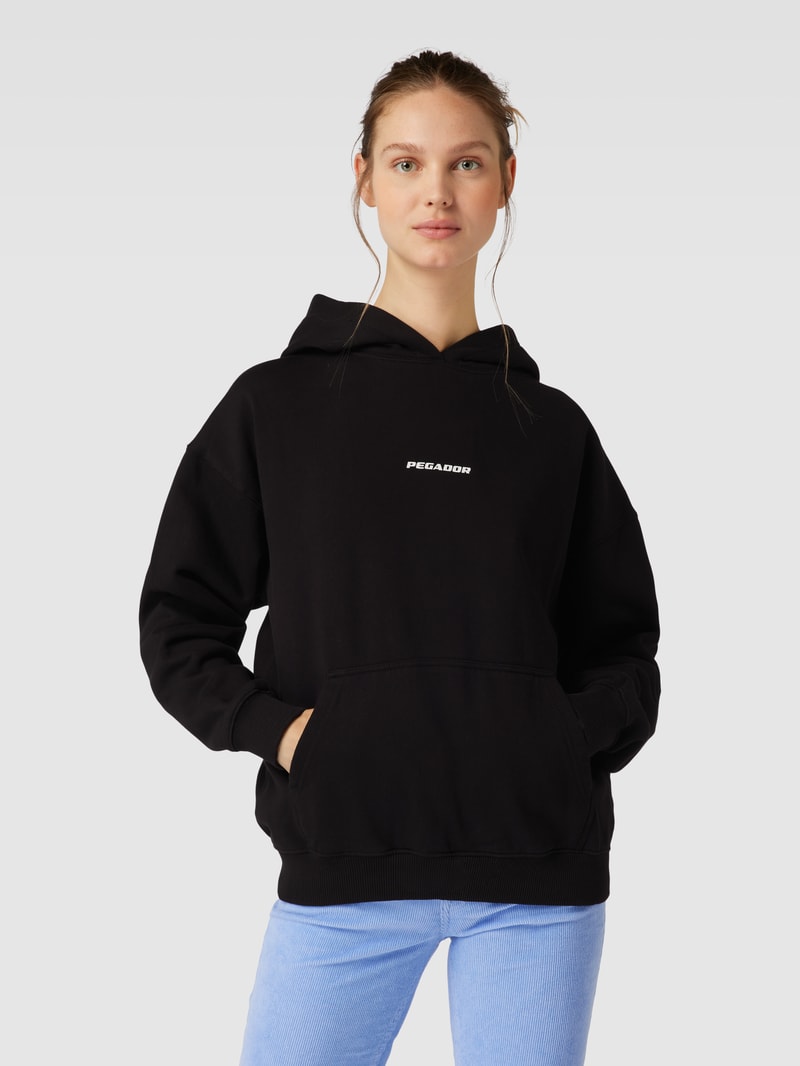 Oversized Hoodie mit Label-Print Modell 'CULLA' in schwarz