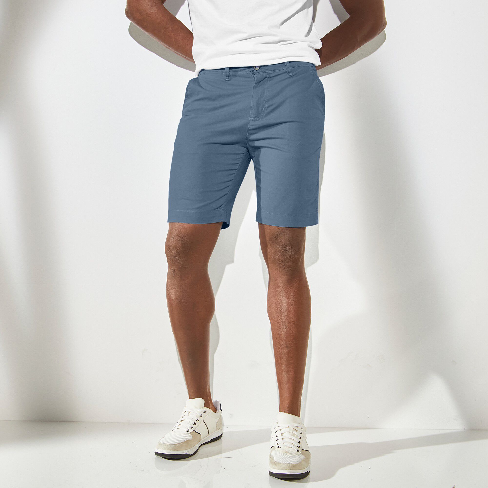 Bermuda chino uni sergé stretch grand confort spécial embonpoint