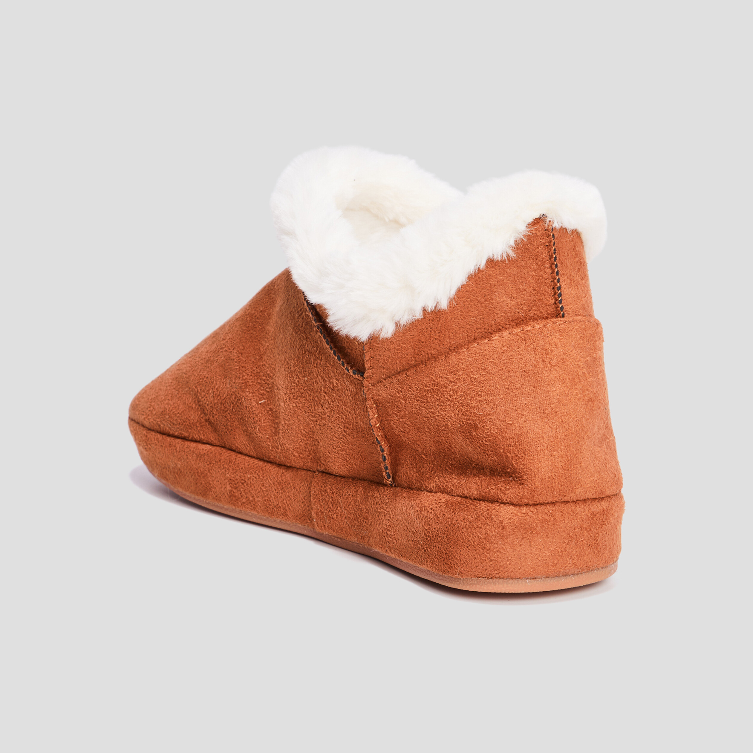 Chaussons bottines fourrés camel femme | La Halle