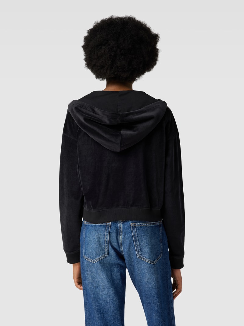 Sweatjacke mit überschnittenen Schultern und Eingrifftaschen in schwarz
