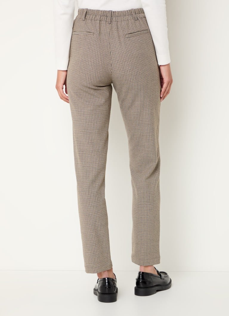 Pantaloni a vita alta e gamba dritta con fantasia pied de poule di Gerard Darel Niamie.