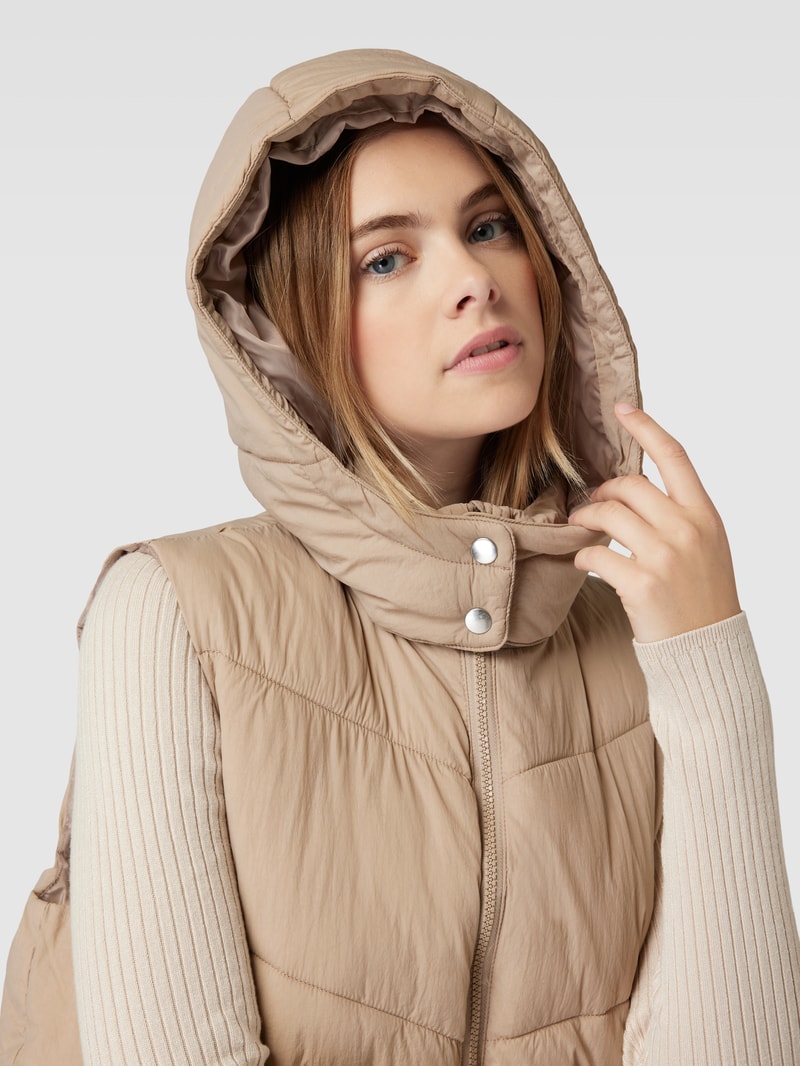 Steppweste mit Kapuze Modell 'JAMILLA' in beige