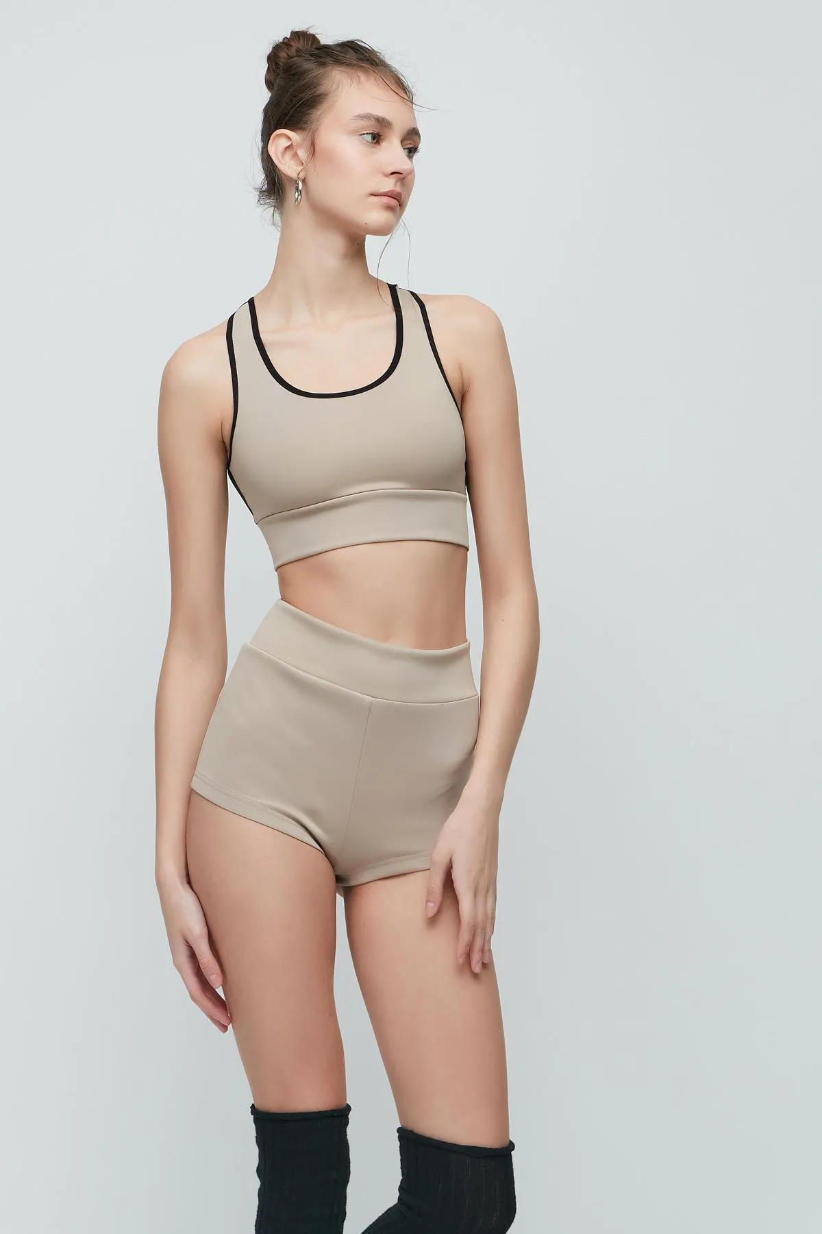 C&City  Bustier-Shorts-Set mit breiten Trägern 9151 Nerz