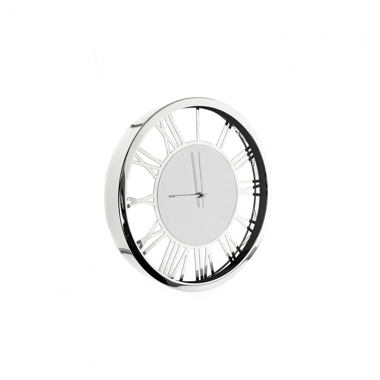 Almina Elegante Wanduhr in Silber mit Römischen Ziffern ?60 cm moderne Uhr