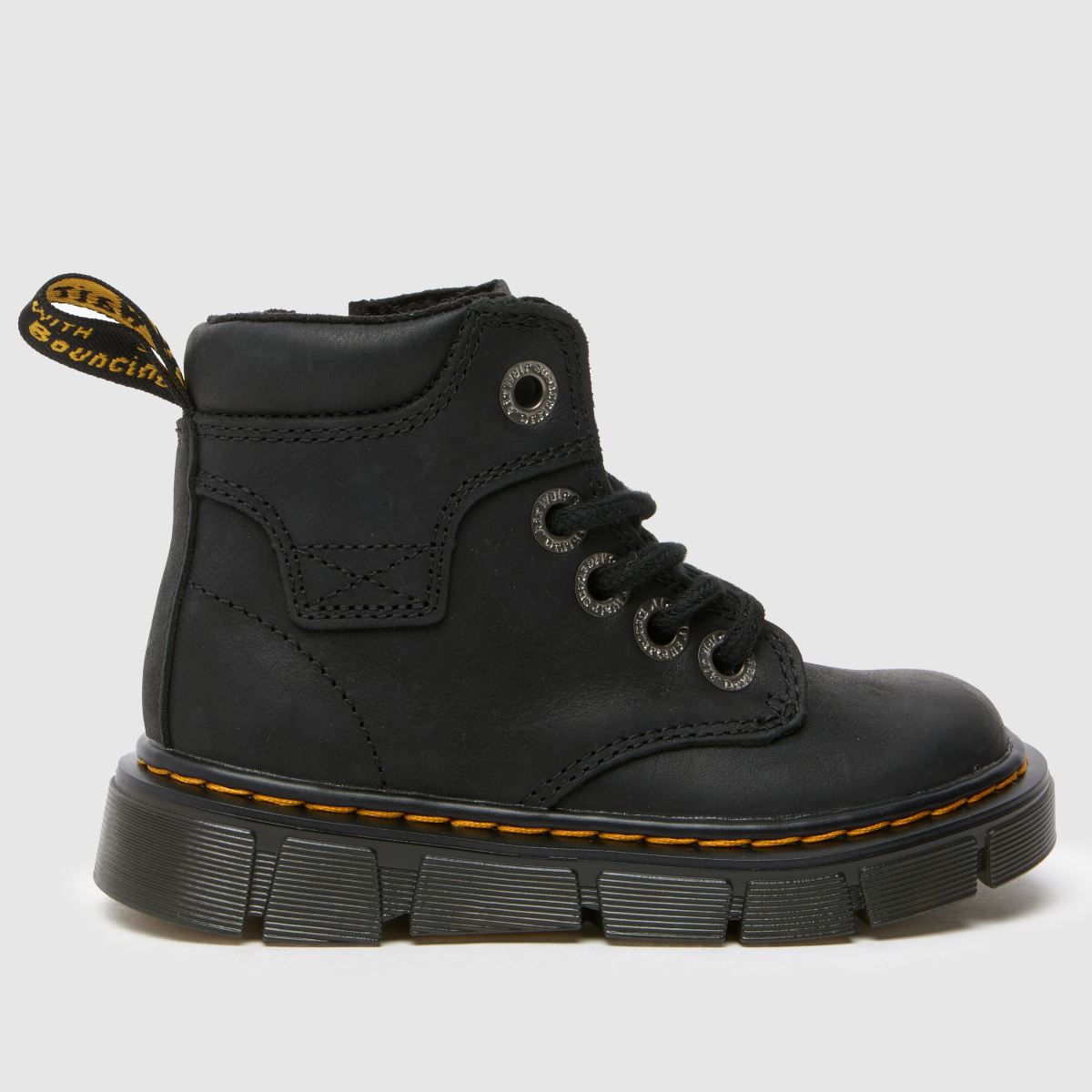 Dr Martens svarta raffe ankelstövlar för pojkar, småbarn