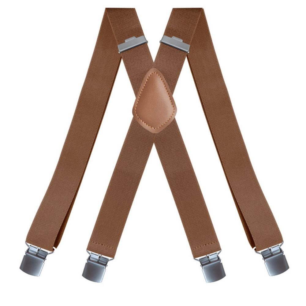 SCOSPORT Hosenträger Hosenträger Herren - breite Träger, Hosenträger X-Form (mit 4 starken Metall Clips, 1-St., Verschiedenen Farben) Elastische Riemen