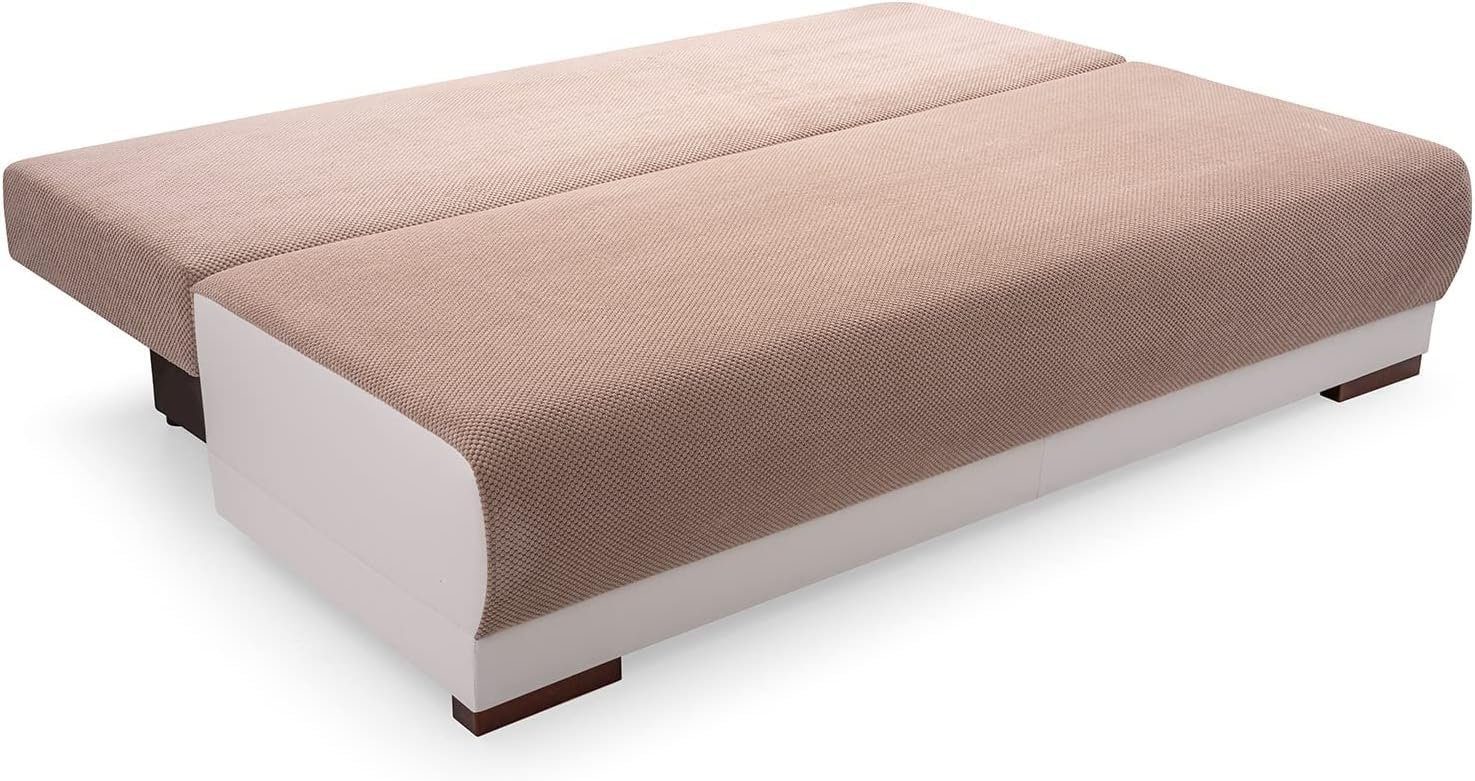MOEBLO Schlafsofa NISA, Couch für Wohnzimmer, Sofagarnitur Polstersofa Wohnlandschaft, mit Schlaffunktion und Bettkasten
