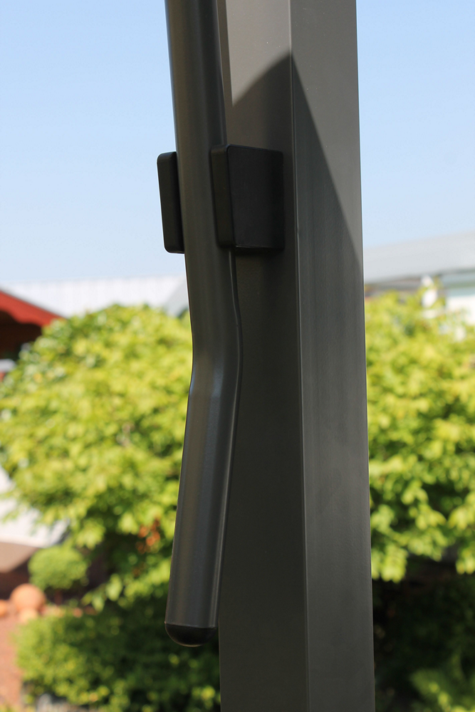 LECO Sonnendach Waved – faltbare Aluminium Terrassenüberdachung 4 x 2,5 m inkl. Schutzhülle, lichtgrau
