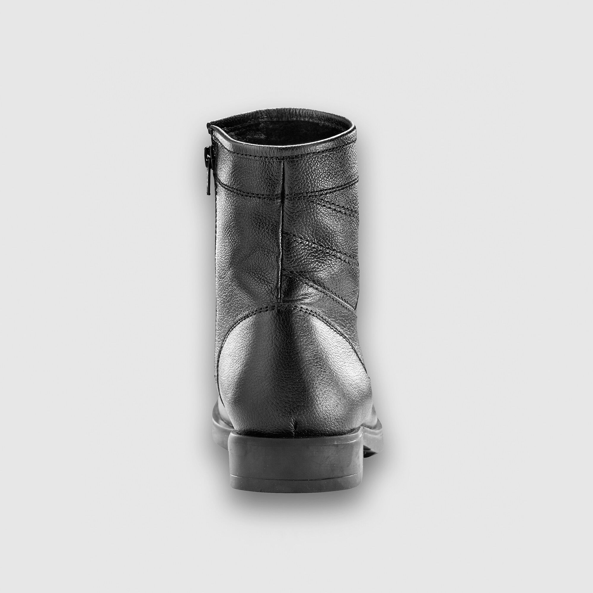 Botillons zippés cuir fourrés laine