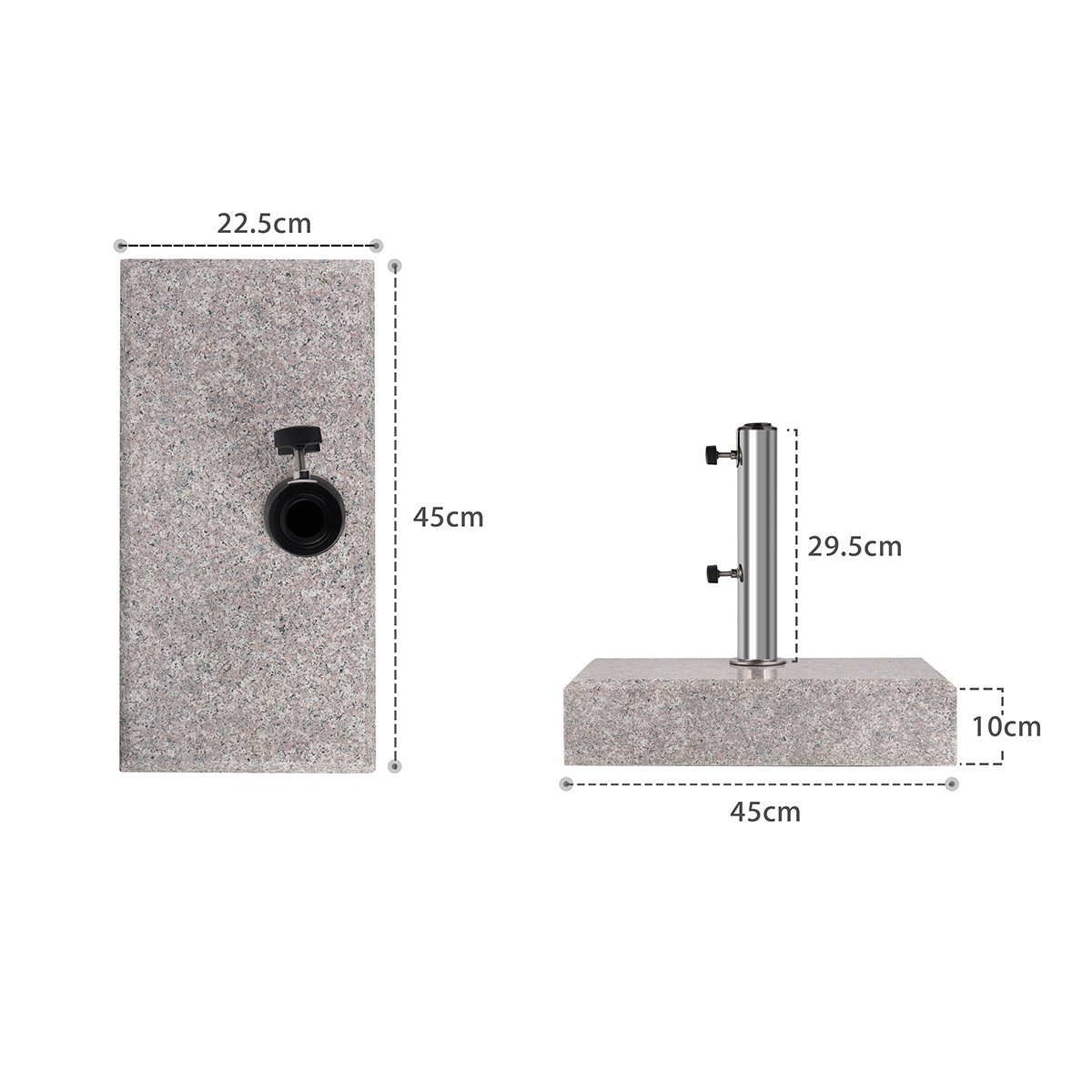 Sekey Betonschirmständer 25 KG Schirmhalter für halbrund Sonnenschirm