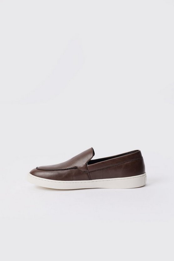 Braune PU-Loafer