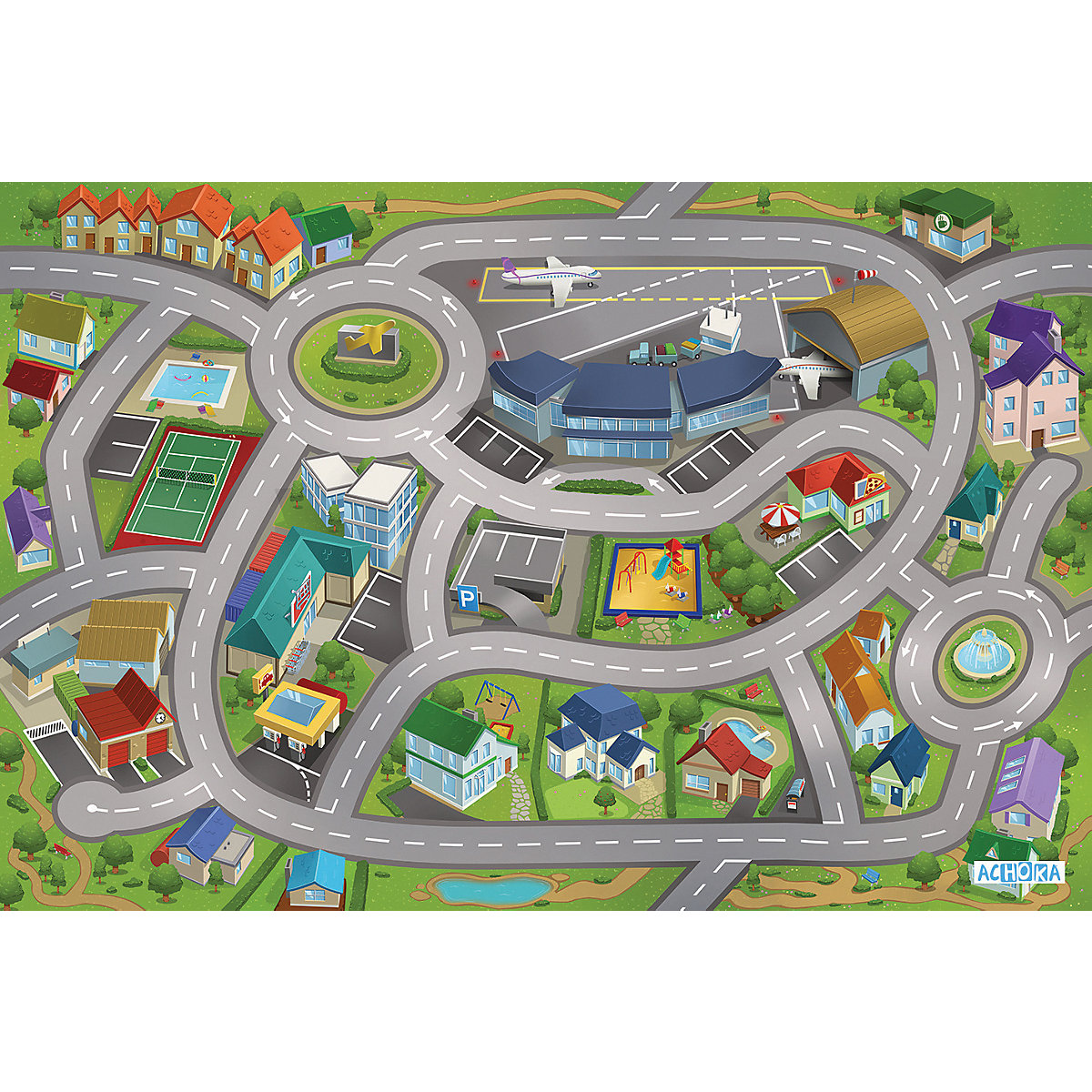 Spielteppich Stadtflughafen, 80x120 cm