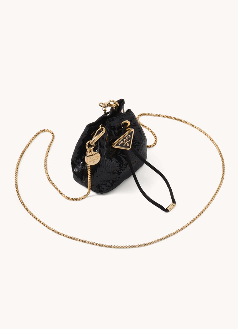 Prada Mini plecu soma ar ādas detaļām un fliteriem