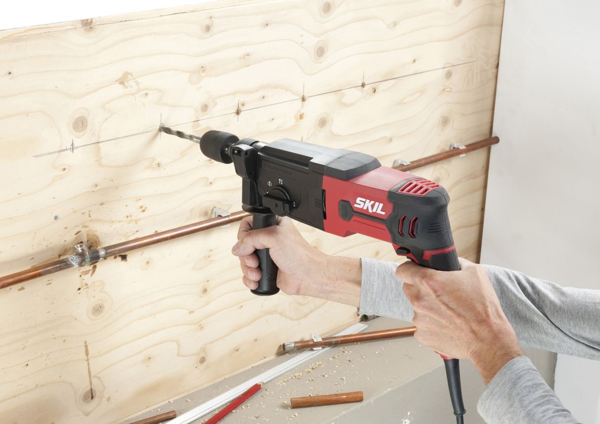 SKIL RH1E1770GA Borrhammare/mejselhammare SDS-plus 850W 2,8 J i väska + SDS+ adapter och 3 SDS-plus borrar