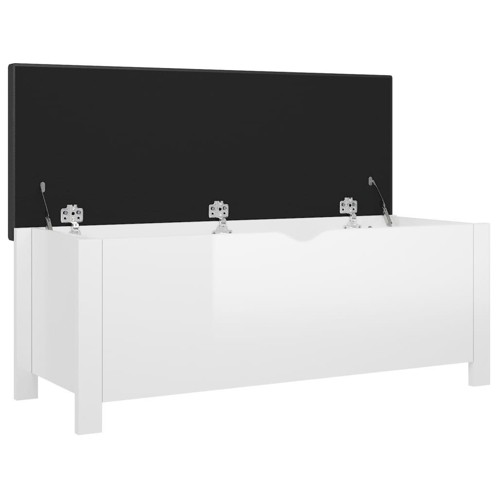 furnicato Truhe Sitzbank mit Stauraum und Kissen Hochglanz-Weiß 105x40x45cm (1 St)
