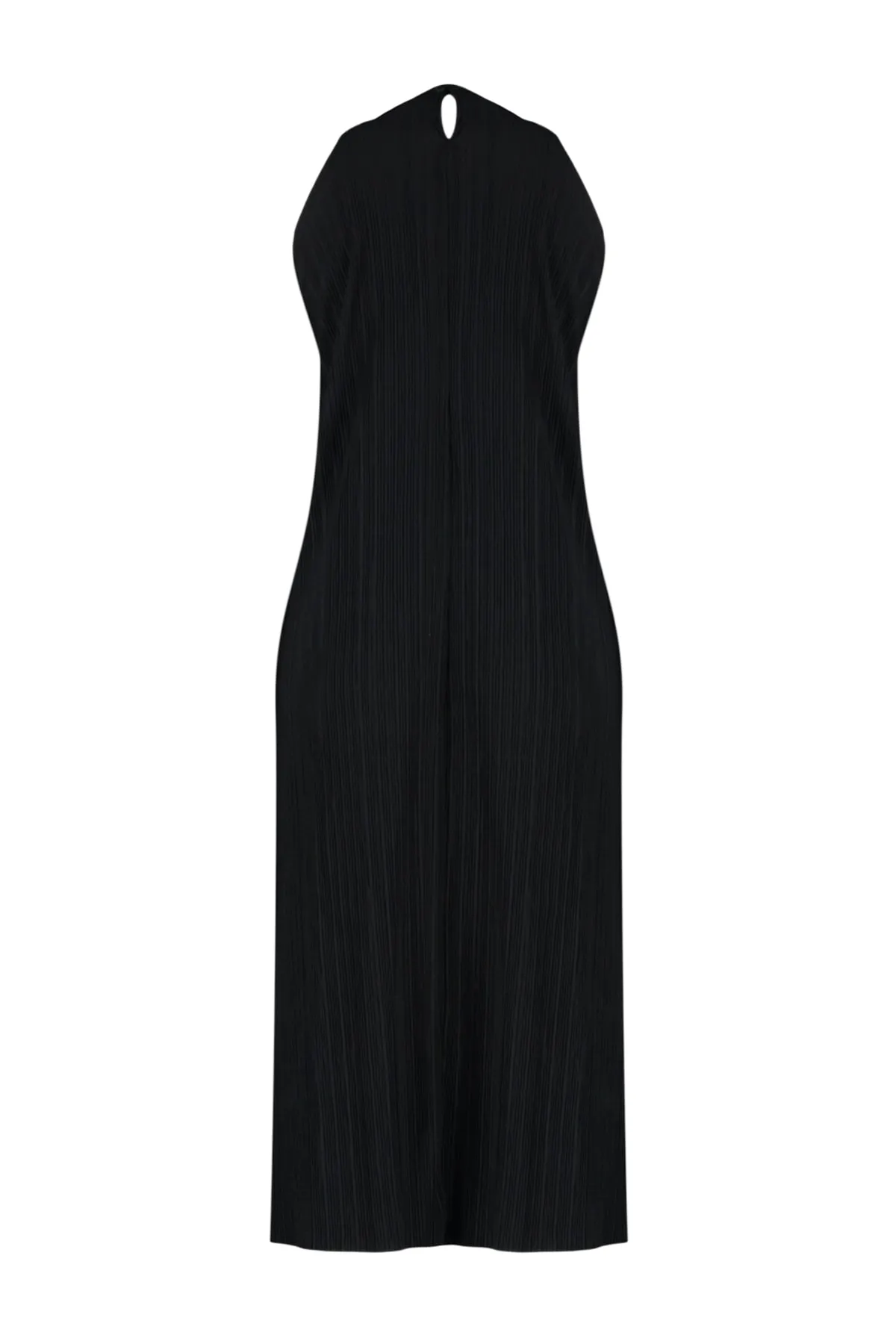 Trendyol Collection  Schwarzes Etuikleid/einfarbiges, ärmelloses Midi-Strickkleid mit Falten TWOSS23EL00752