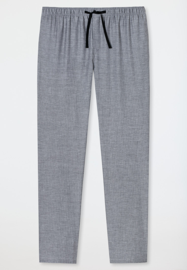 Loungehose lang Webware Fischgrat schwarz-gemustert - Mix+Relax