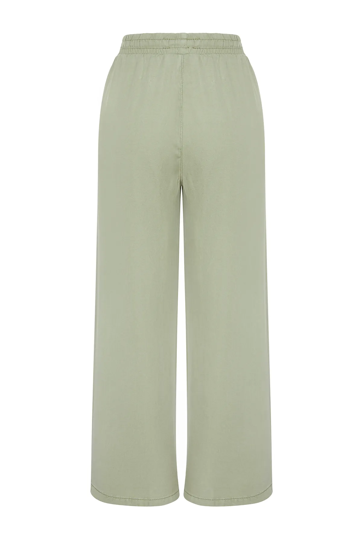 Trendyol Collection  Mintgrüne Culotte-Jeans mit hoher Taille und elastischem Bund, 100 % Tencel™ TWOSS24JE00285