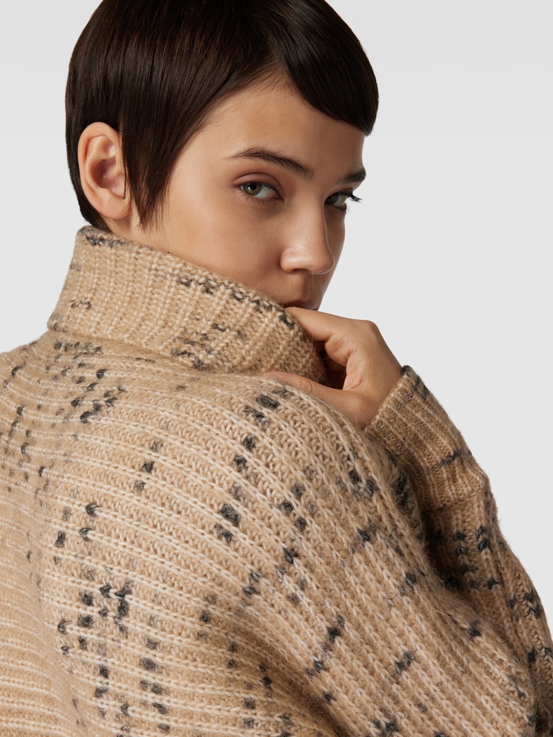 Strickpullover mit Rollkragen Modell 'Pirke' in beige