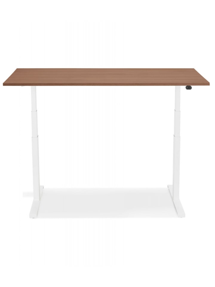 KADIMA DESIGN Elektrischer Sitz-Steh-Schreibtisch Holz Metall | Modern in Braun-Weiß günstig kaufen