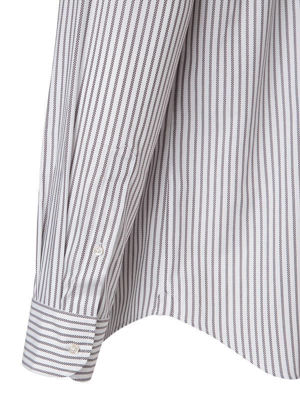 BOGGI MILANO, Hemd, Regular Fit, Baumwolle, braun-weiß gestreift