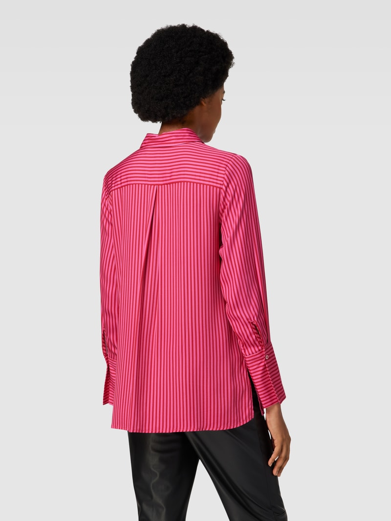 Hemdbluse mit Streifenmuster aus Viskose in pink
