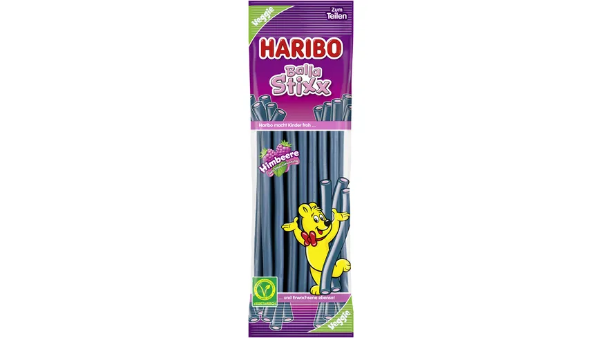 Haribo Fruchtgummi Balla Stixx Himbeere-Brombeere Veggie 200 g