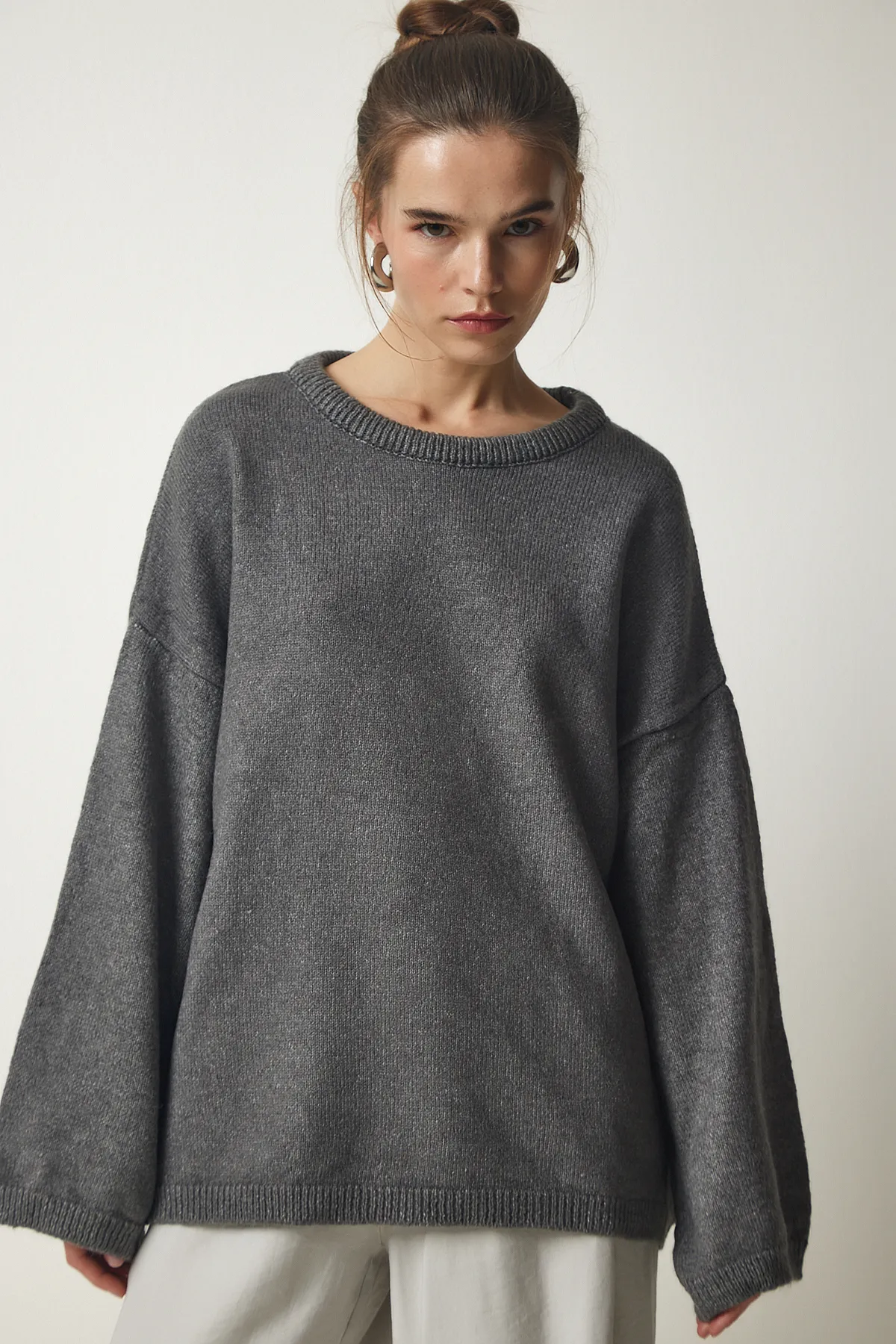 Happiness İstanbul  Pullover - Grau - Regular Fit