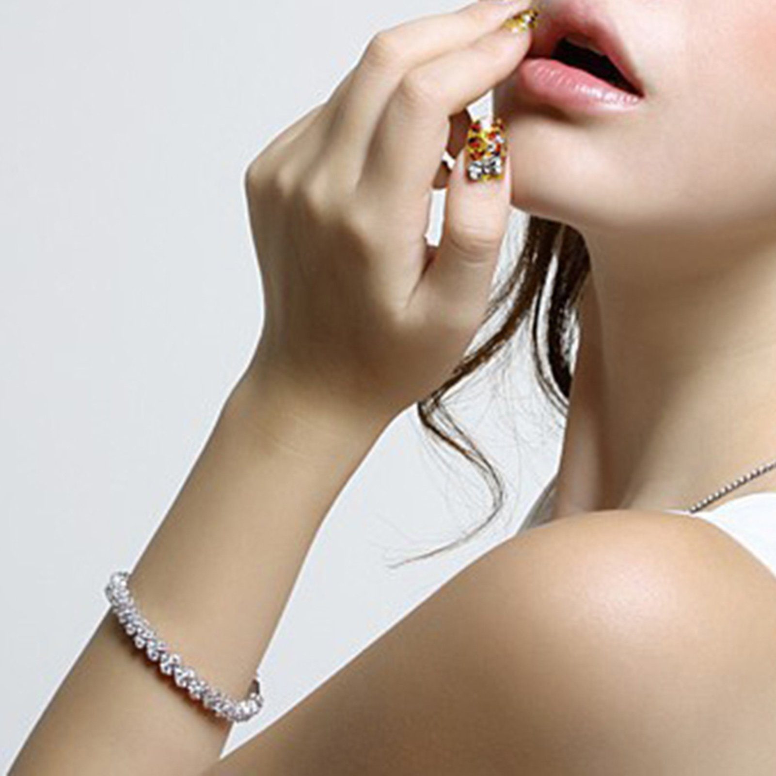 fulaide Armband Armband, Frau Zirkon Strass Intarsien Armreif