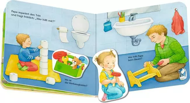 ministeps: Mein erstes Magnetbuch: Wer baut was? Bei mir zu Hause