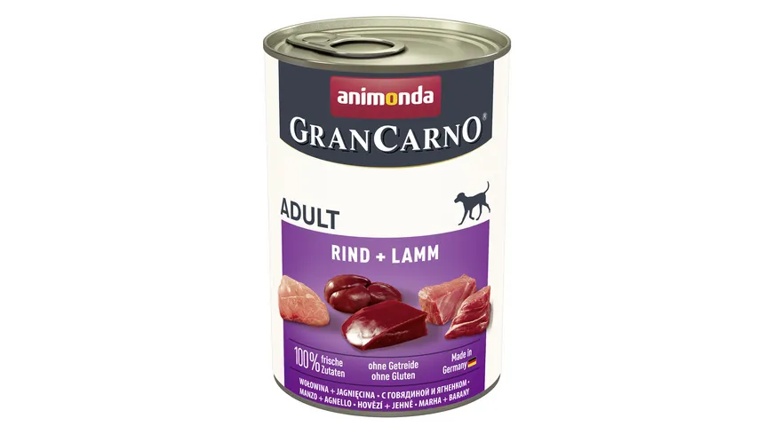 ANIMONDA Hundenassfutter GranCarno Adult Rind + Lamm 400 g