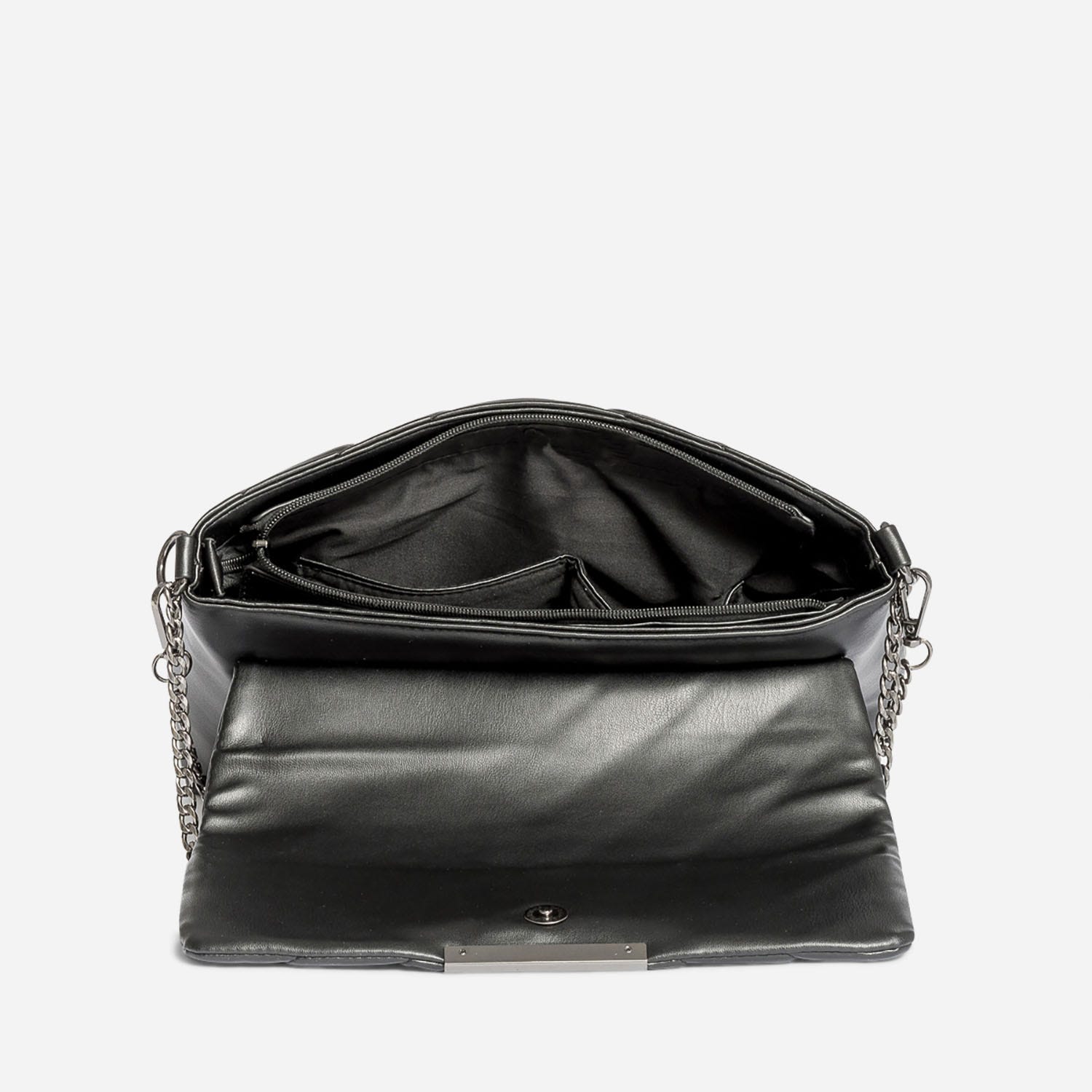 Sac bandoulière TEXTO noir matelassé