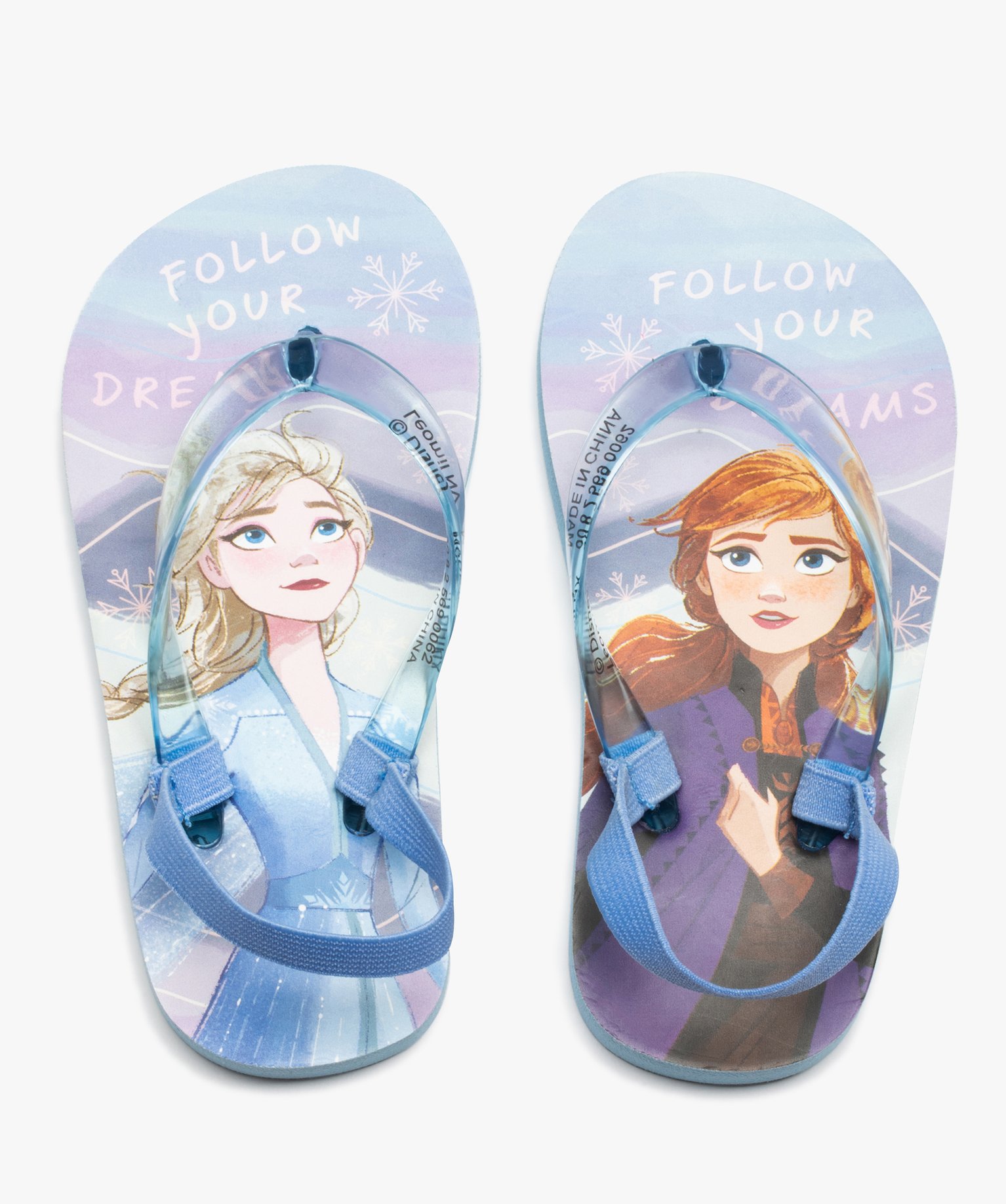 Tongs fille à brides transparentes - Reine des Neiges bleu | GEMO