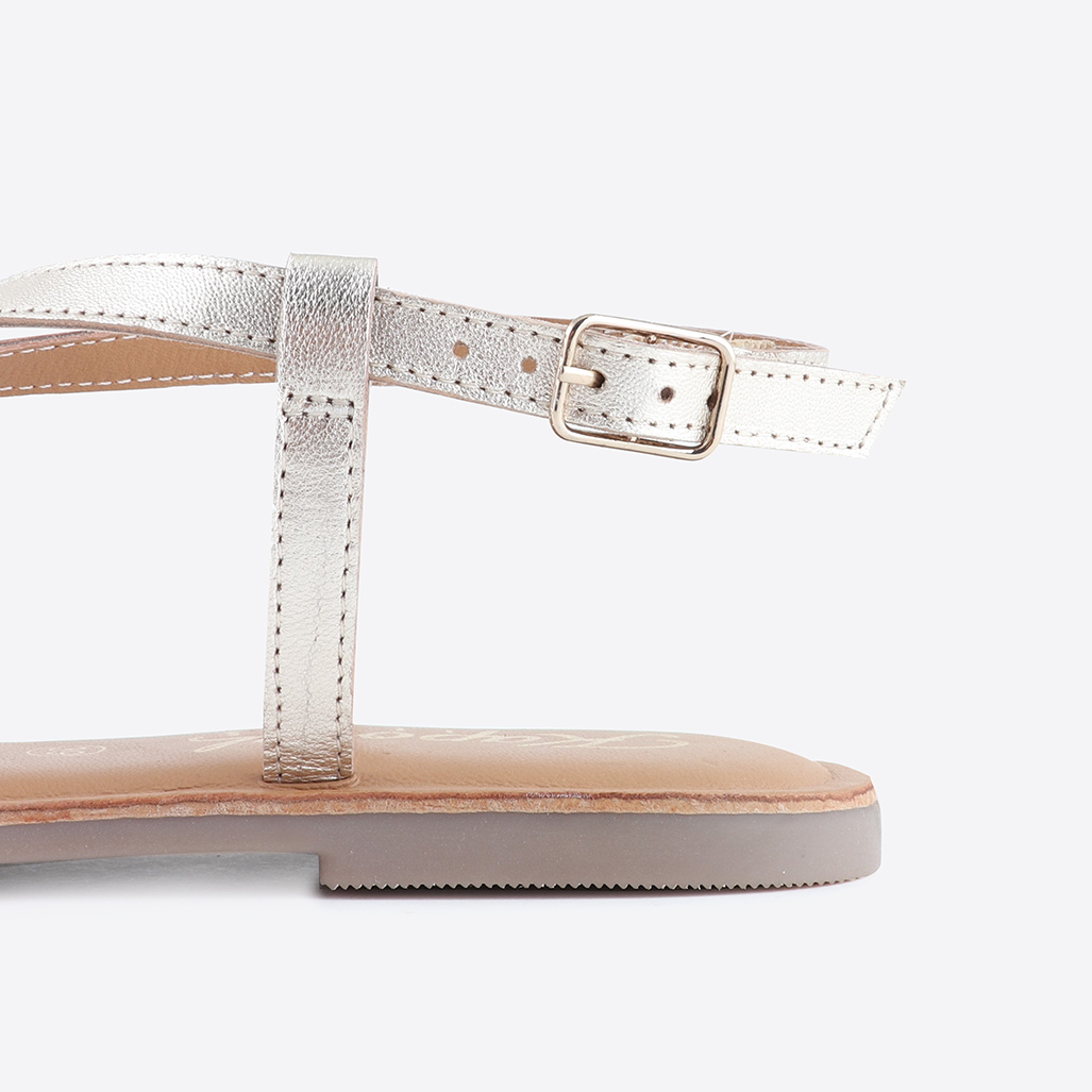 CAROL  Sandales en cuir doré femme