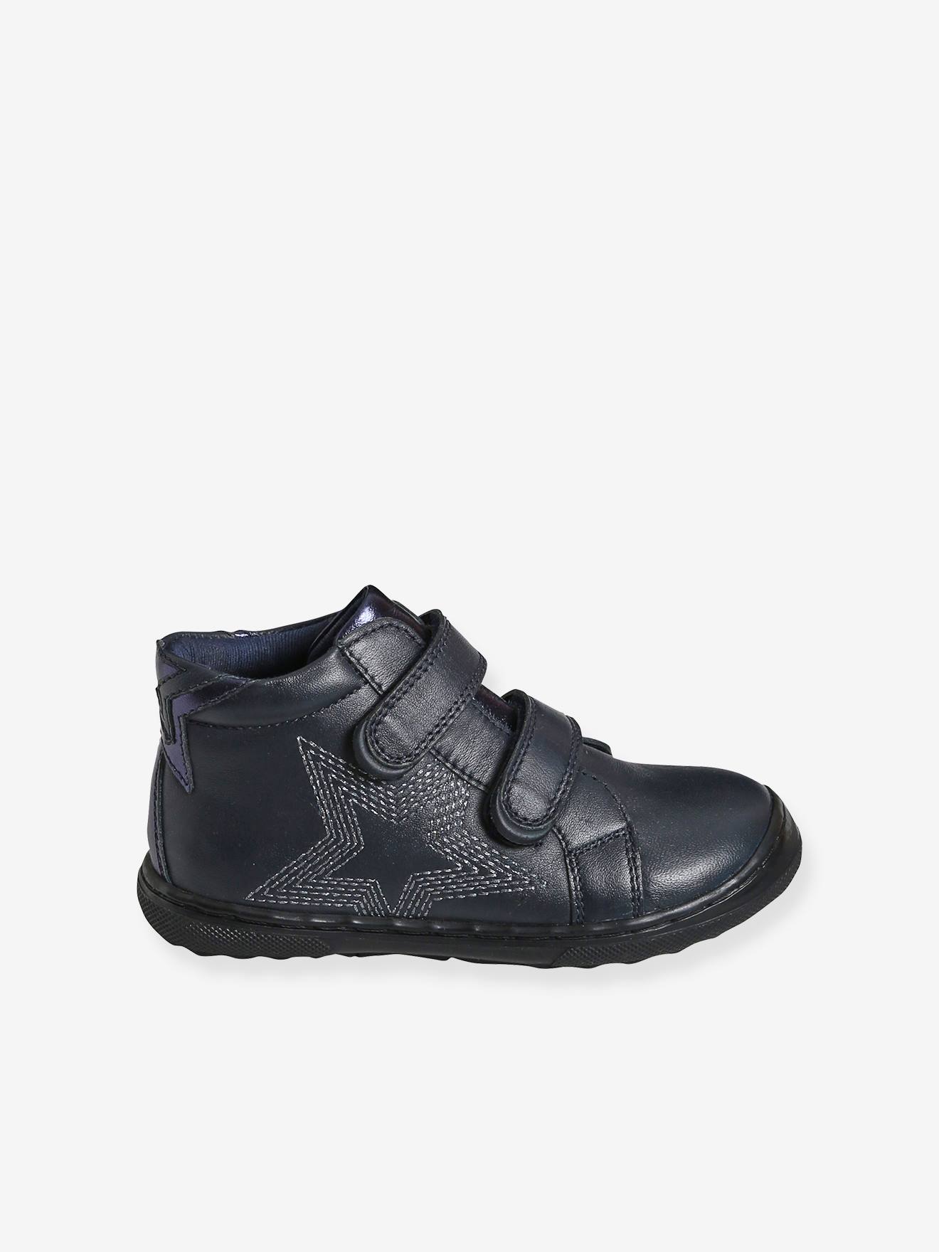 Vertbaudet Mädchen Klett-Boots, Anziehtrick - marine