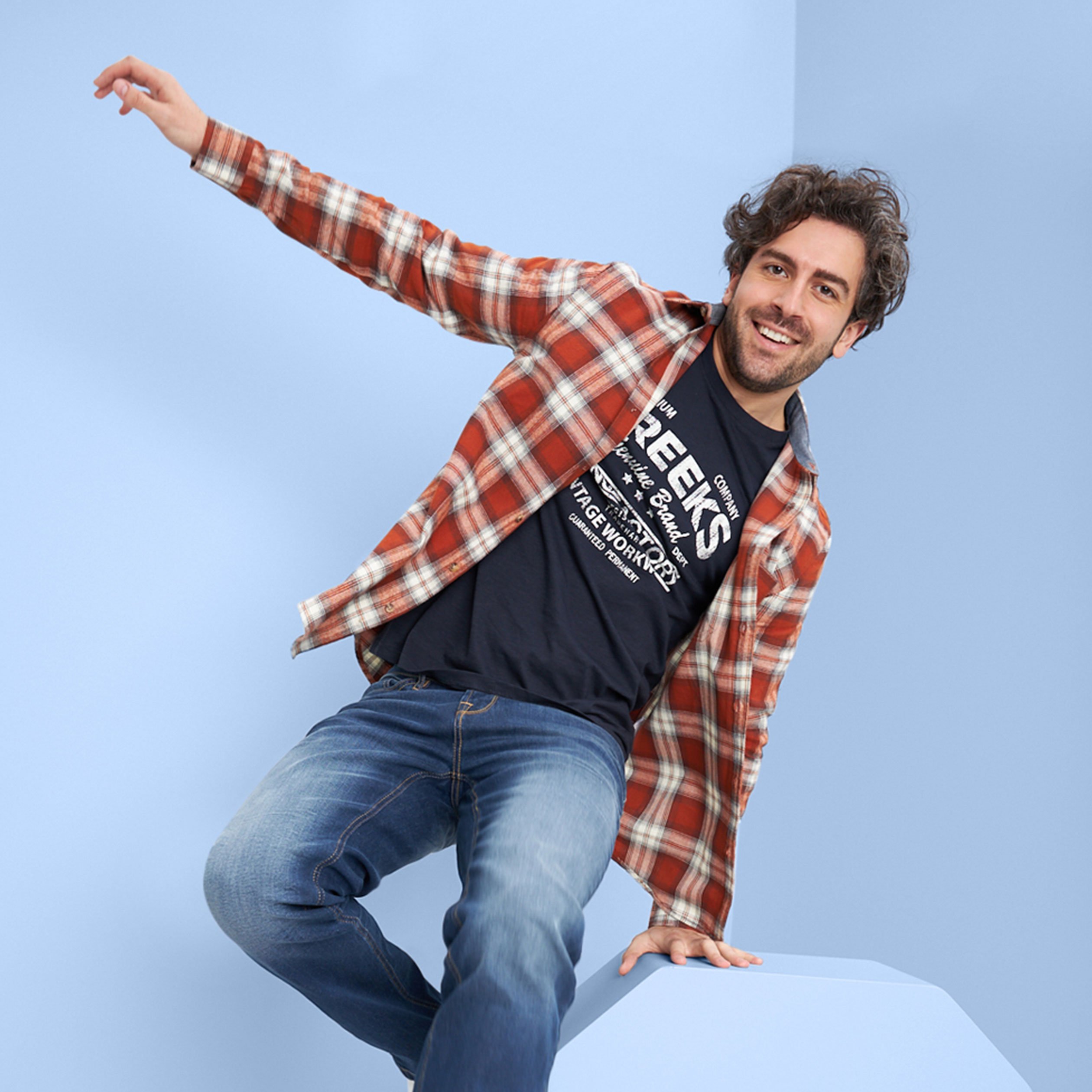 T-shirt droit manches courtes Creeks bleu foncé homme | La Halle