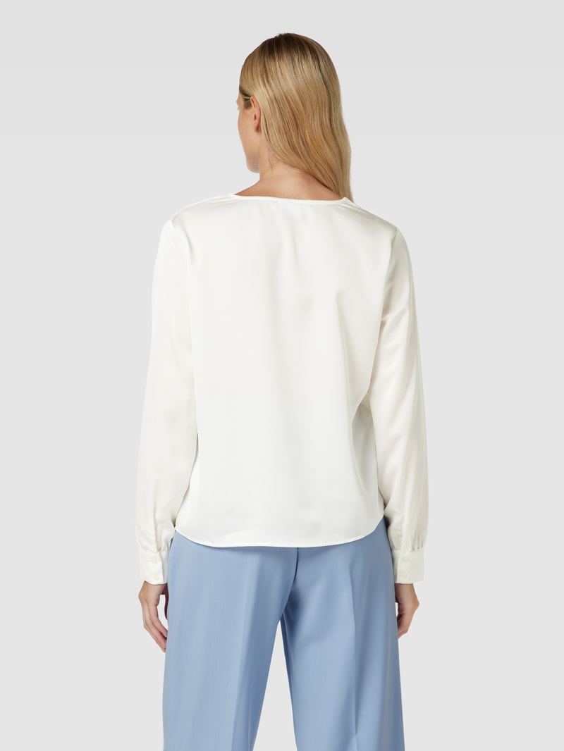 Bluse mit V-Ausschnitt Modell 'ELLETTE' in offwhite