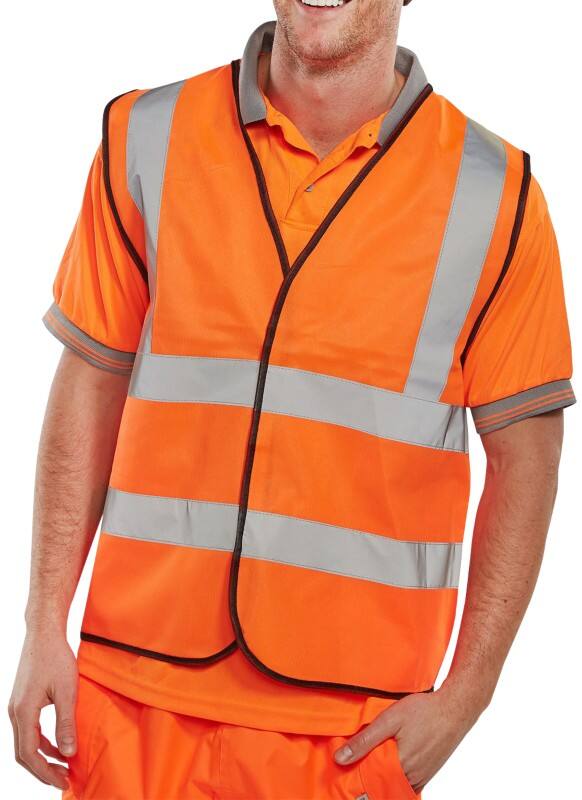 B Seen Hi-Vis Weste Hohe Sichtbarkeit Small (S) Orange