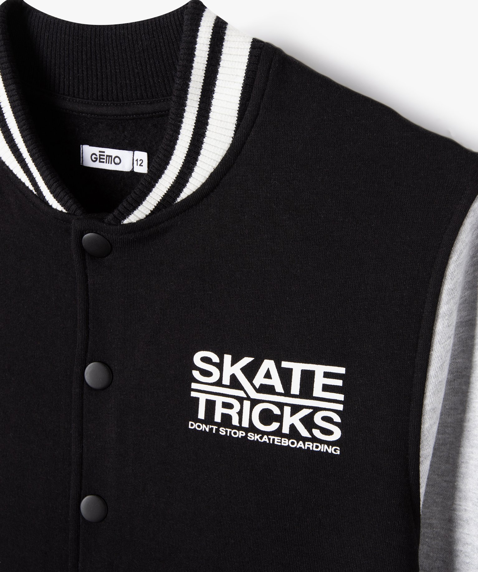 Sweat zippé avec manches contrastantes Garçon noir | GEMO