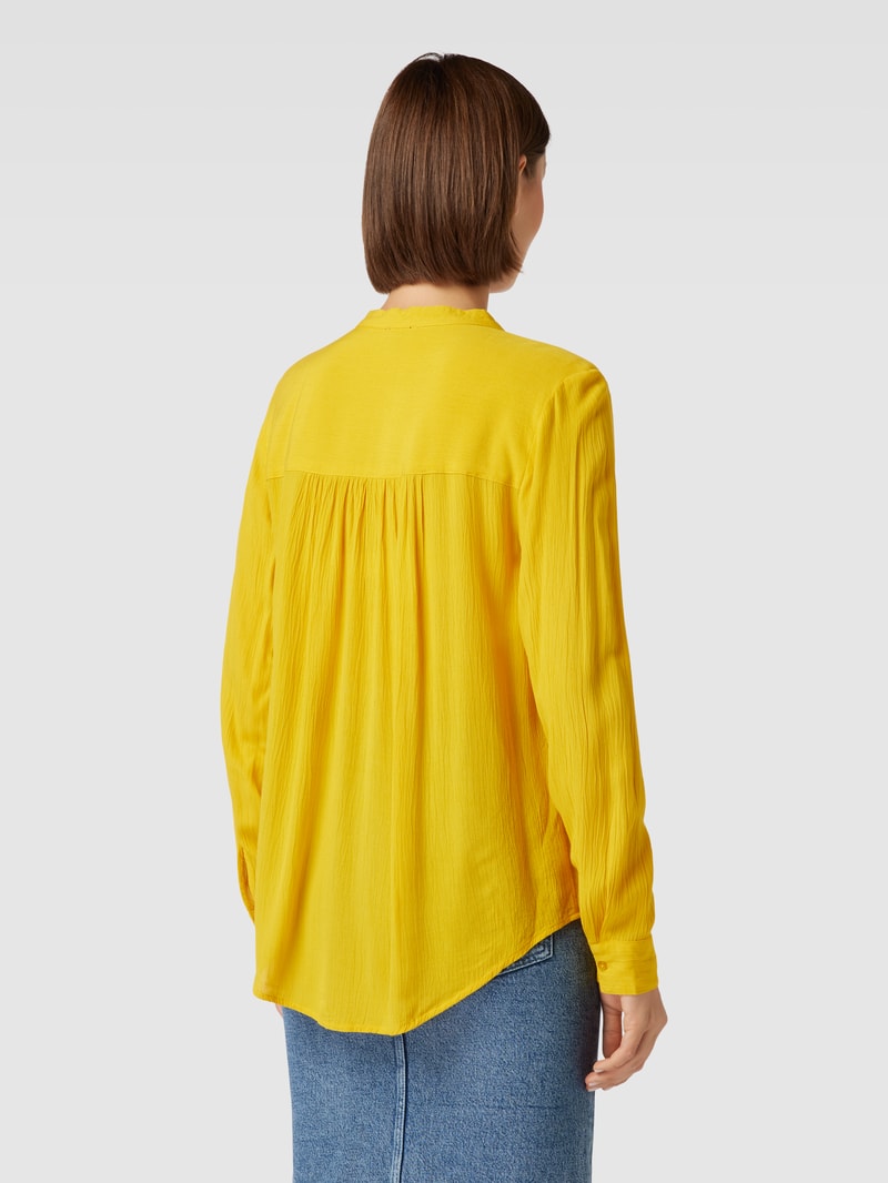 Blusenshirt mit V-Ausschnitt in senfgelb