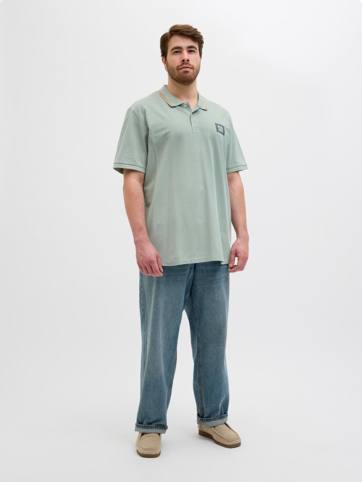 JACK & JONES PLUS Poloshirt in Iceberg Green günstig kaufen