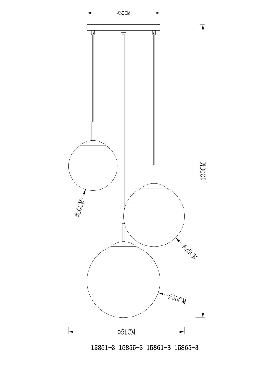 Globo Lighting - VARUS - Hängeleuchte Metall verchromt, 3x E27